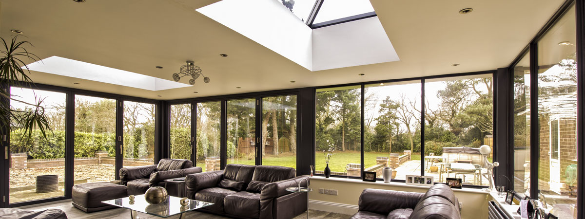 Installation of dual roof lights in this modern Orangery, Bebington, Wirral.