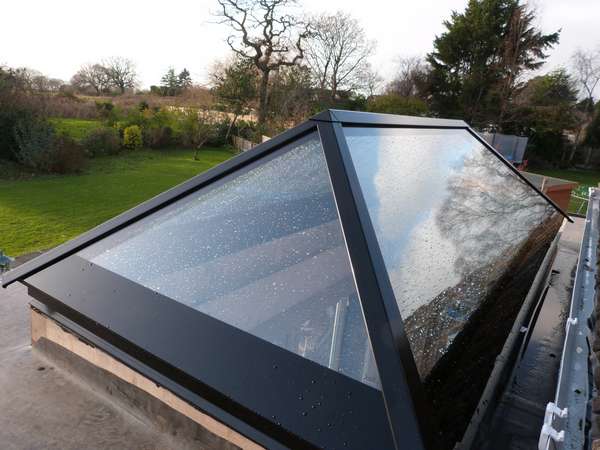 Aluminium rooflight from Roofmaker, very stylish and lets a large amount of light in to the room.