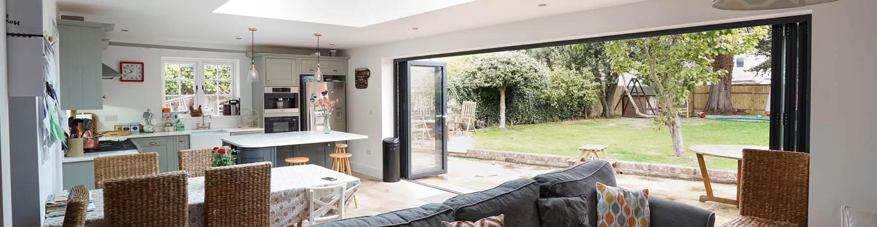 Large aluminium bifold door, North Wales